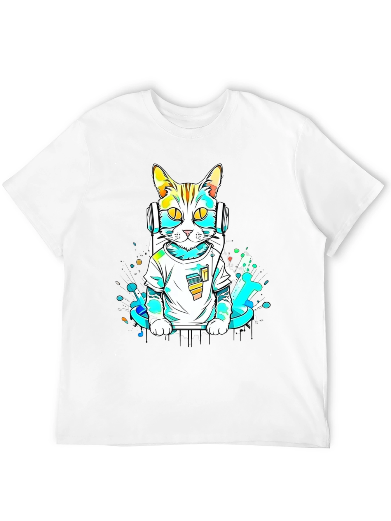 DJ Cat Graphic T-Shirt