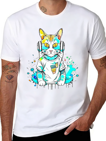 DJ Cat Graphic T-Shirt