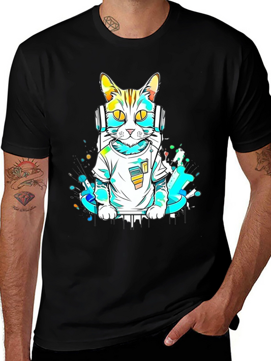 DJ Cat Graphic T-Shirt