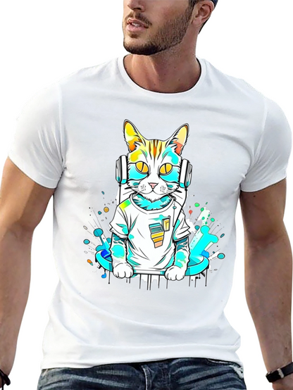 DJ Cat Graphic T-Shirt