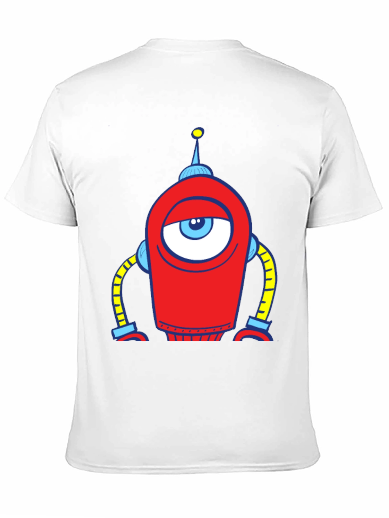 Robot Eye Graphic Tee - Black Cotton T-Shirt