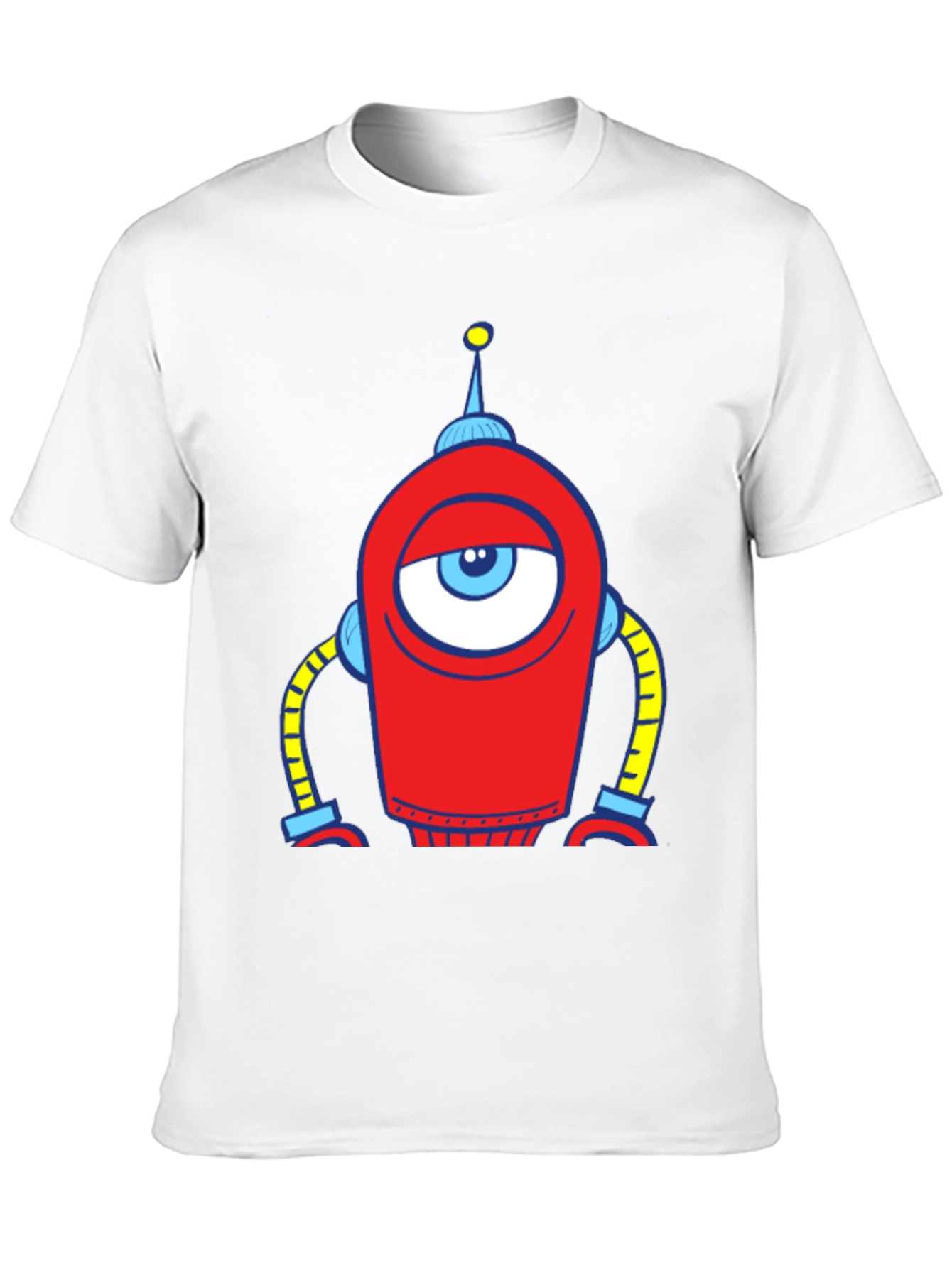 Robot Eye Graphic Tee - Black Cotton T-Shirt