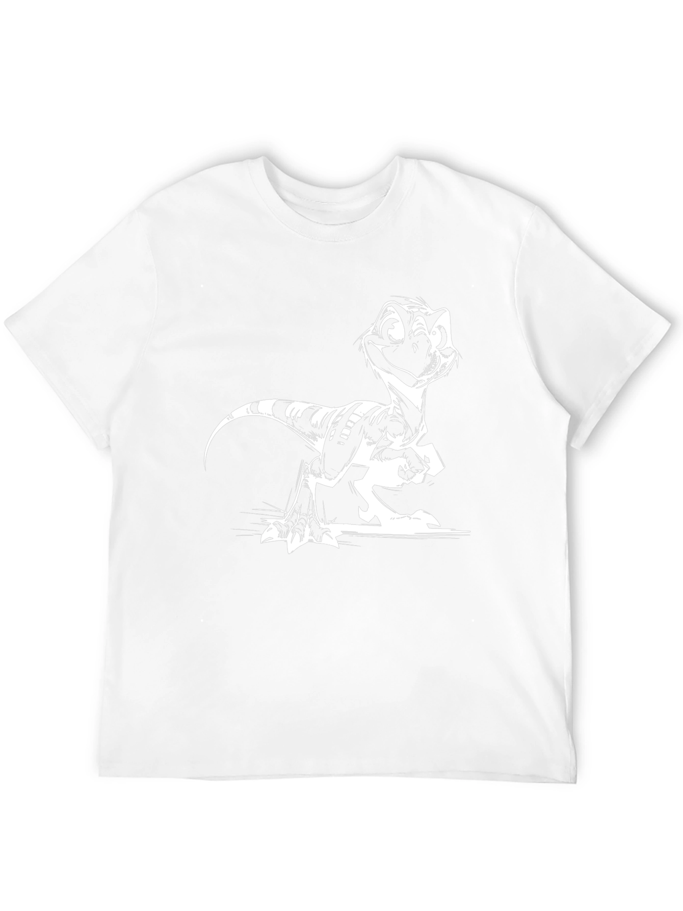 Cartoon Raptor Graphic Tee - Cool Black Shirt