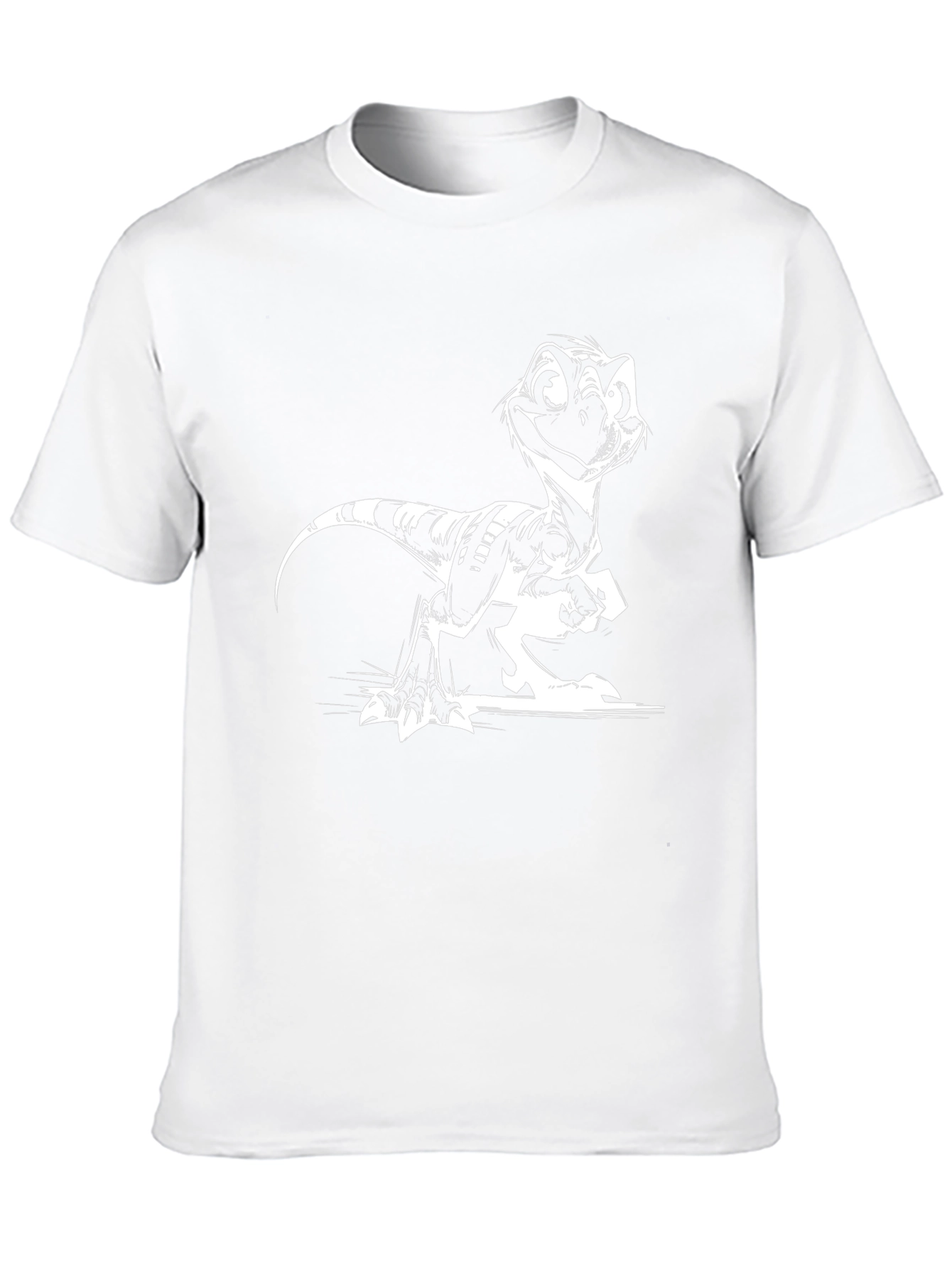 Cartoon Raptor Graphic Tee - Cool Black Shirt