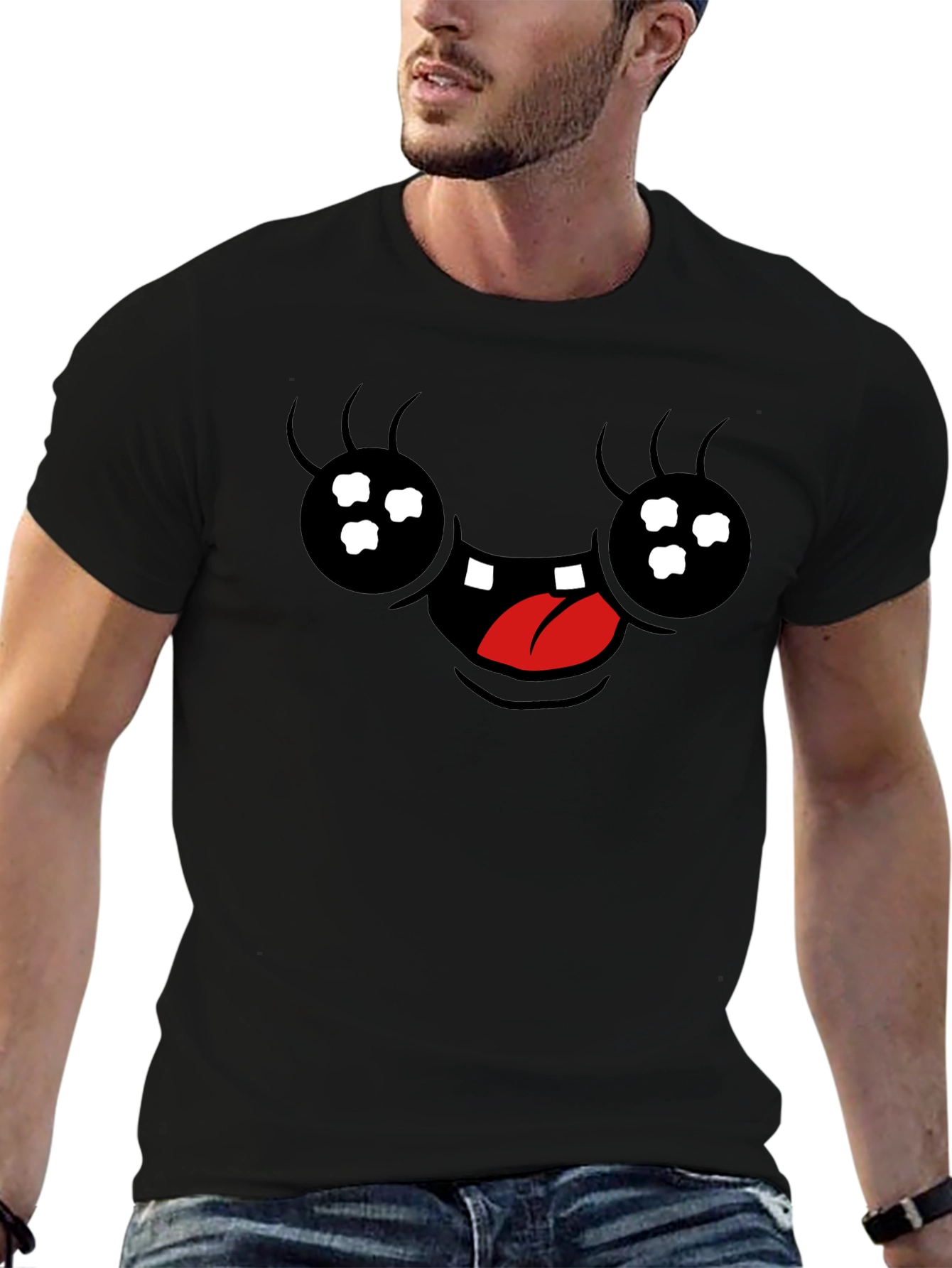 Funny Cartoon Face Graphic T-Shirt