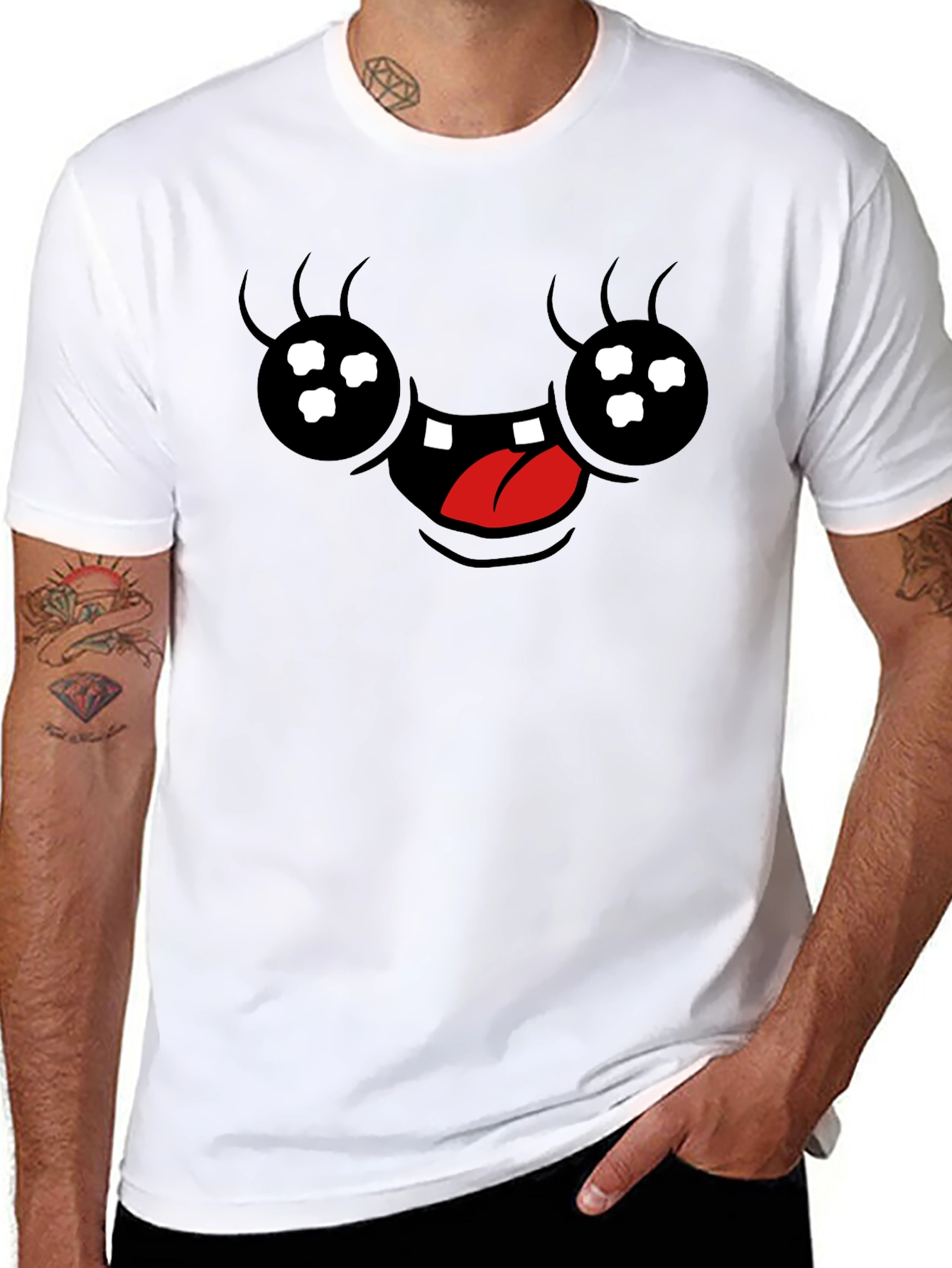 Funny Cartoon Face Graphic T-Shirt
