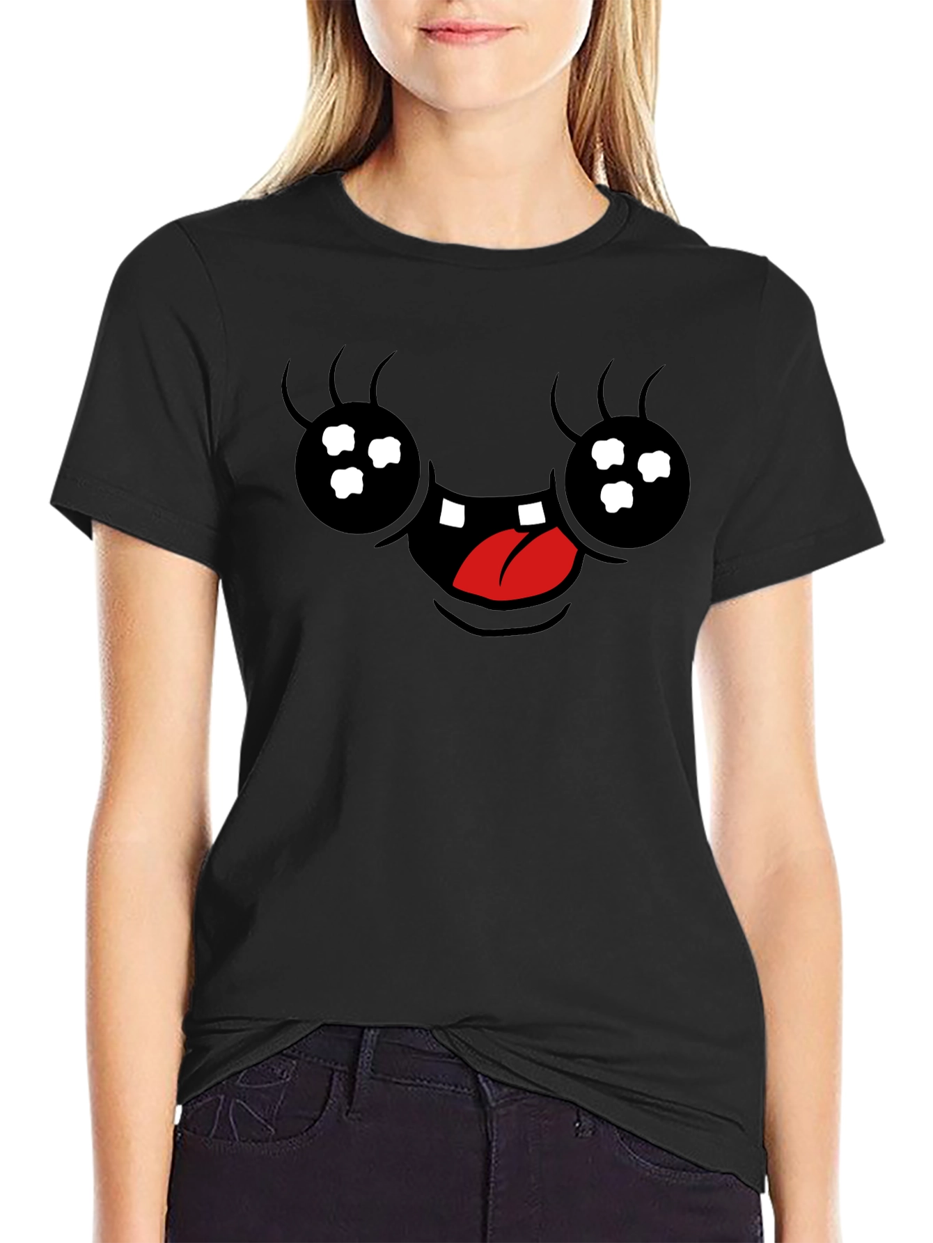 Funny Cartoon Face Graphic T-Shirt