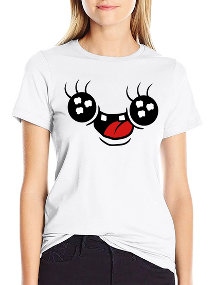 Funny Cartoon Face Graphic T-Shirt