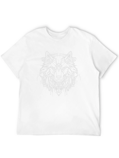 Geometric Wolf Graphic Black Tee