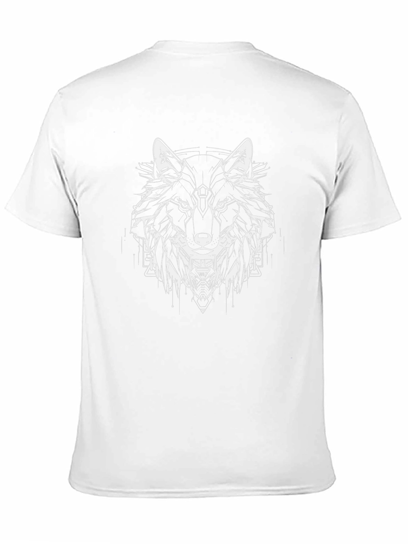 Geometric Wolf Graphic Black Tee