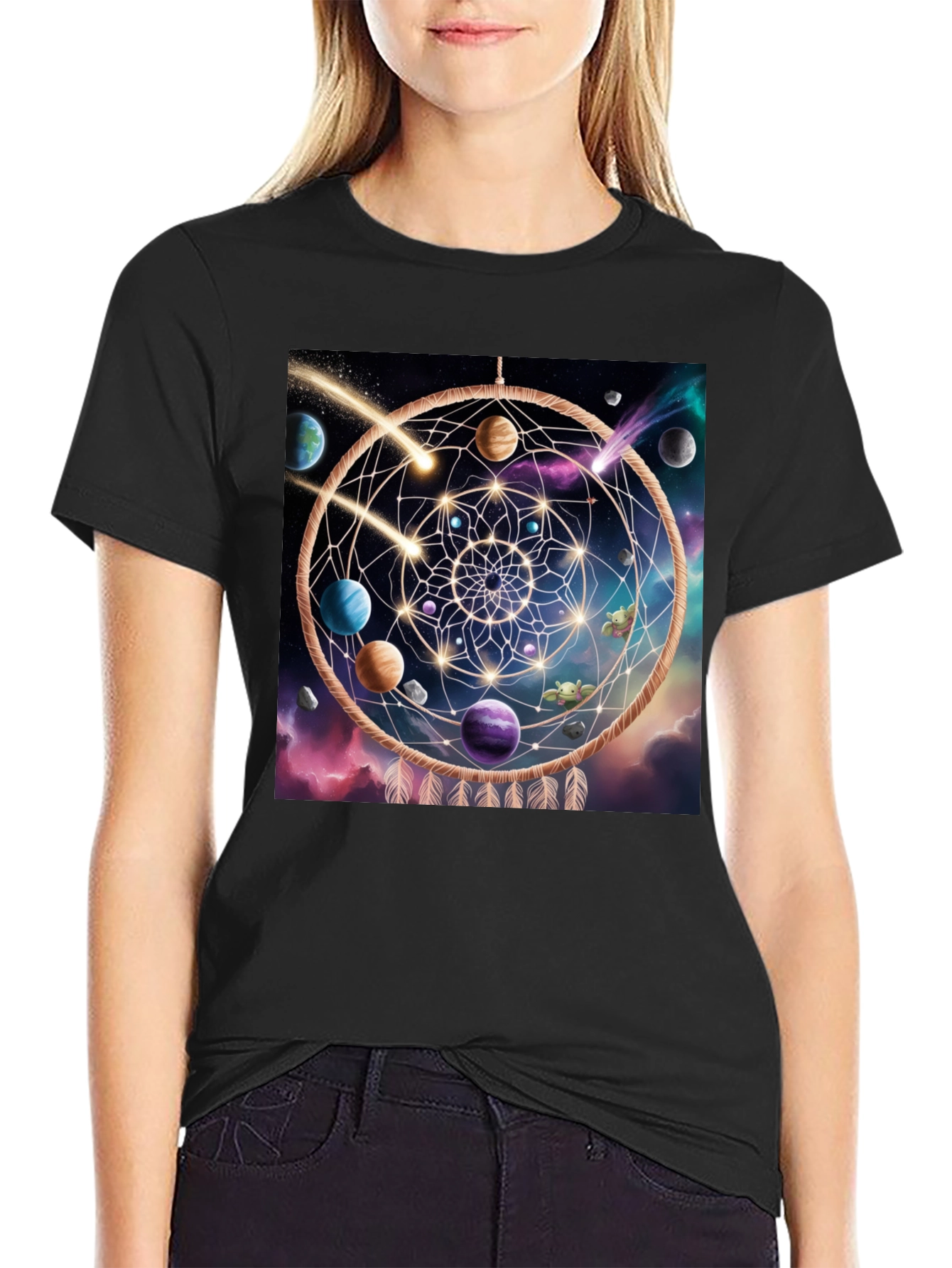 Cosmic Dreamcatcher Black T-Shirt