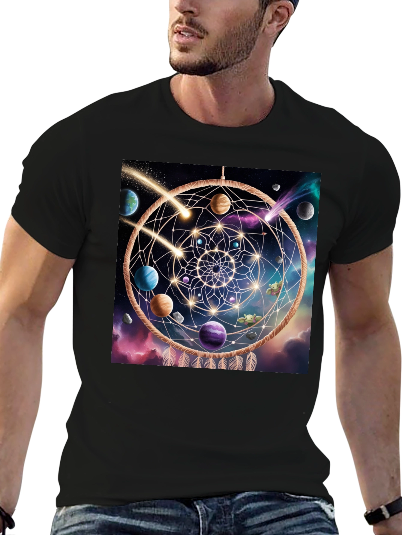Cosmic Dreamcatcher Black T-Shirt