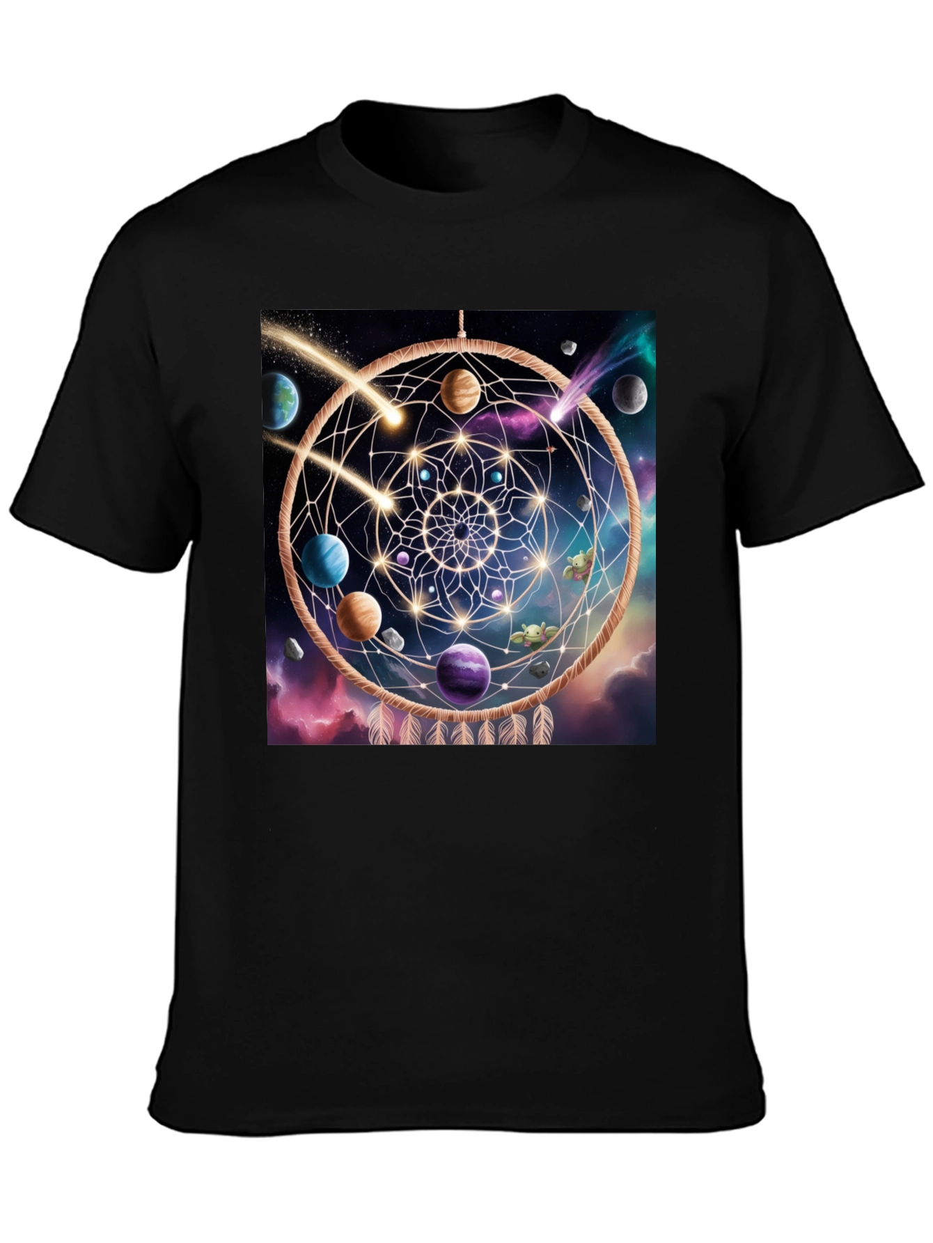 Cosmic Dreamcatcher Black T-Shirt