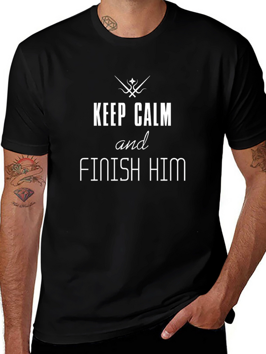 Keep Calm & Finish Him Black T-Shirt