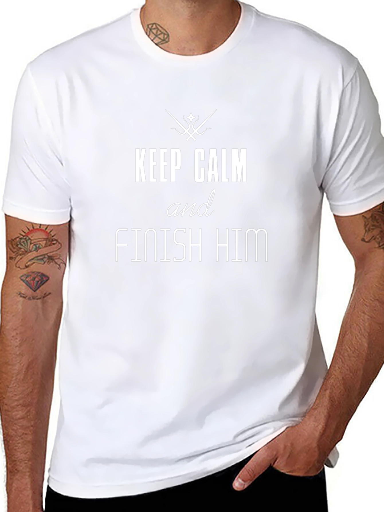 Keep Calm & Finish Him Black T-Shirt