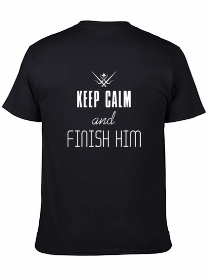 Keep Calm & Finish Him Black T-Shirt