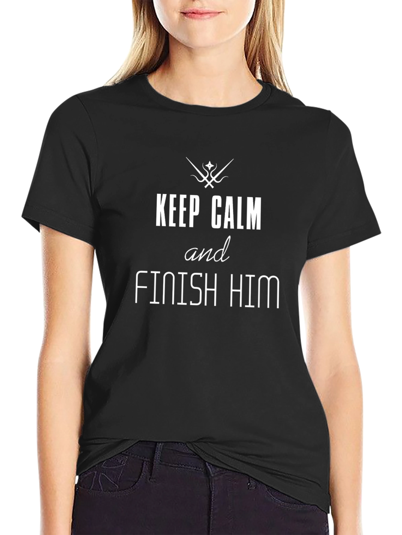 Keep Calm & Finish Him Black T-Shirt