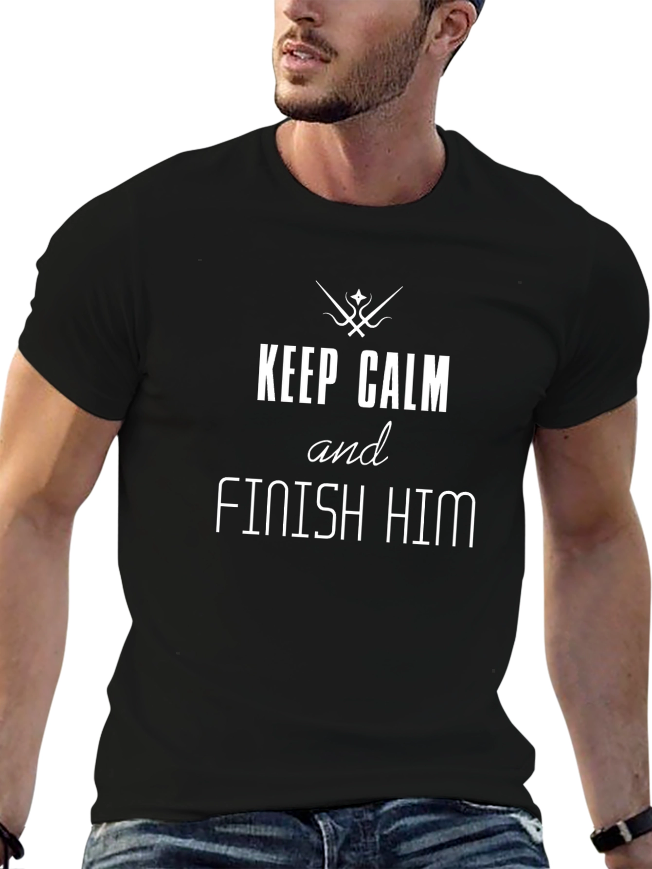 Keep Calm & Finish Him Black T-Shirt