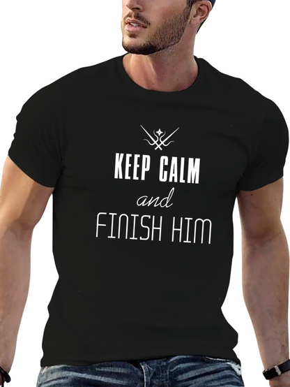 Keep Calm & Finish Him Black T-Shirt