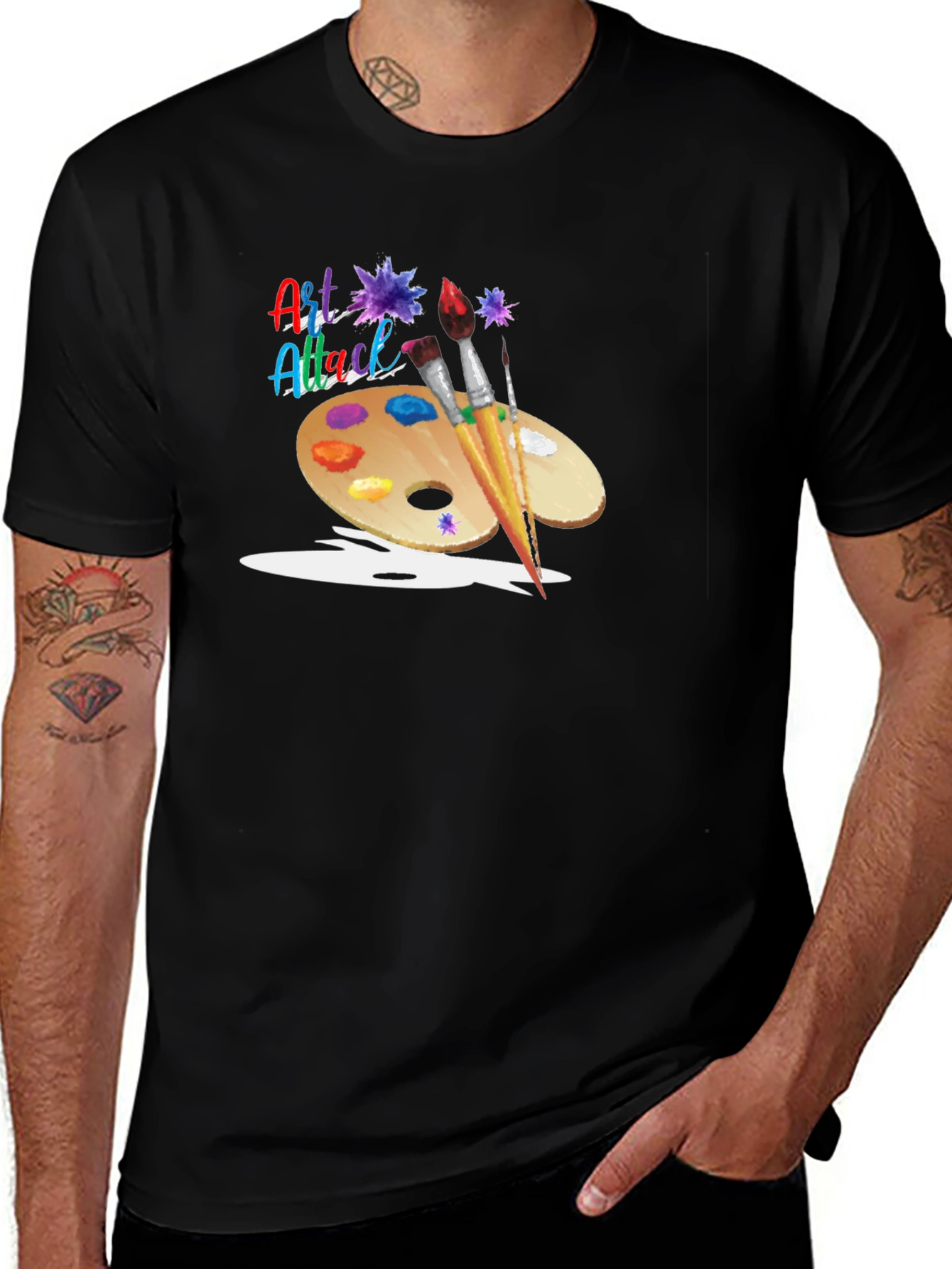 Art Attack Graphic Black T-Shirt