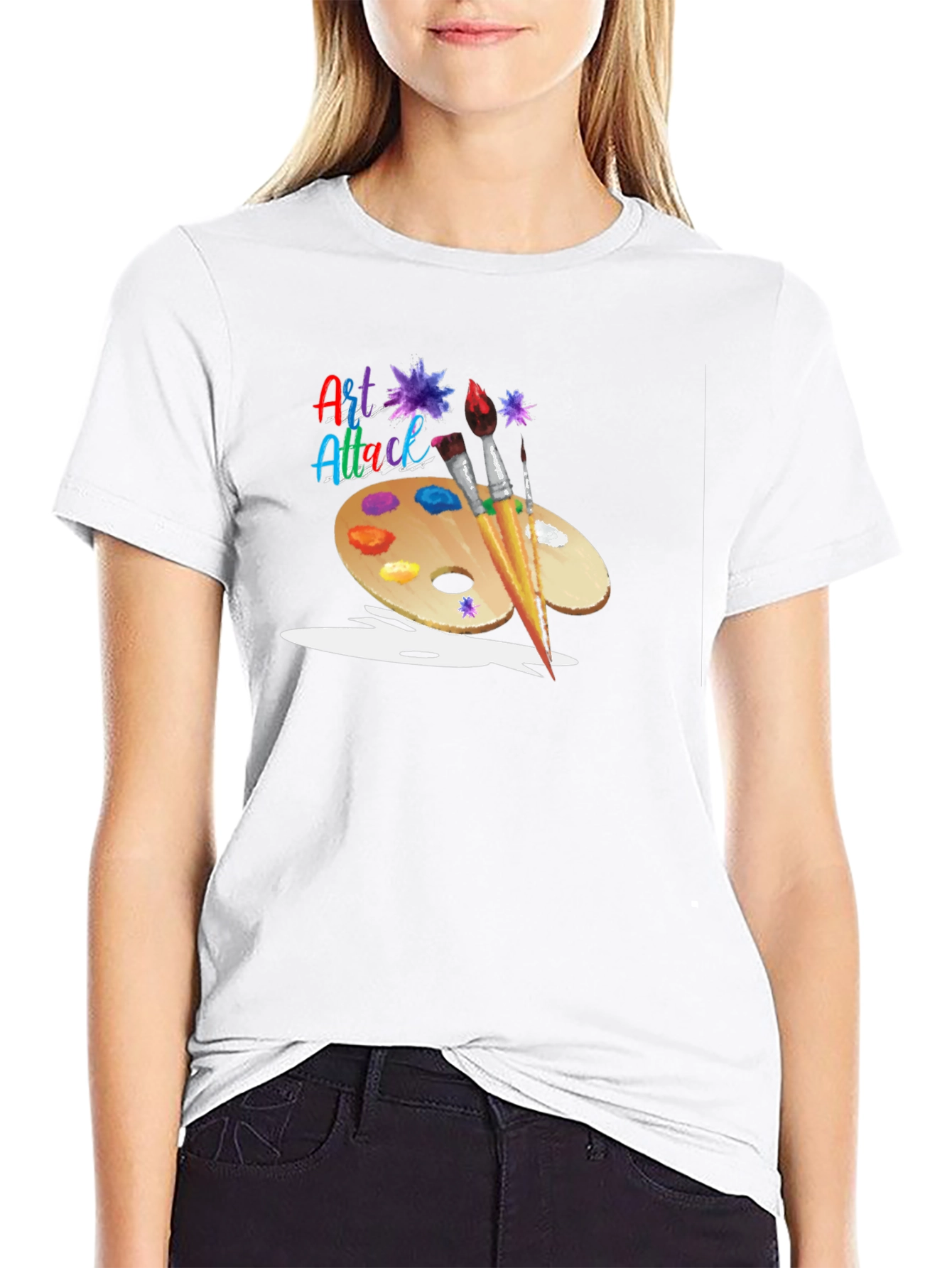 Art Attack Graphic Black T-Shirt