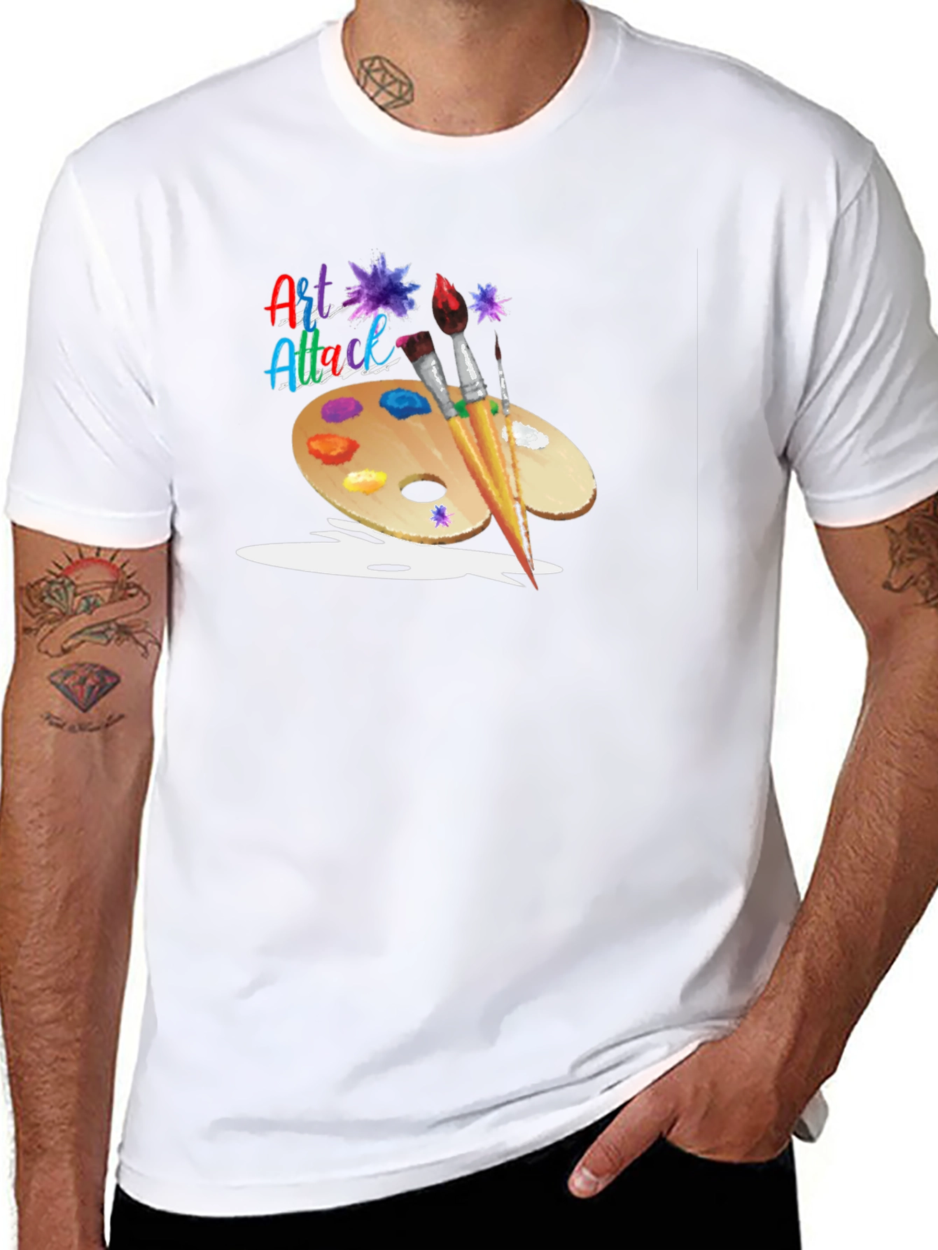 Art Attack Graphic Black T-Shirt
