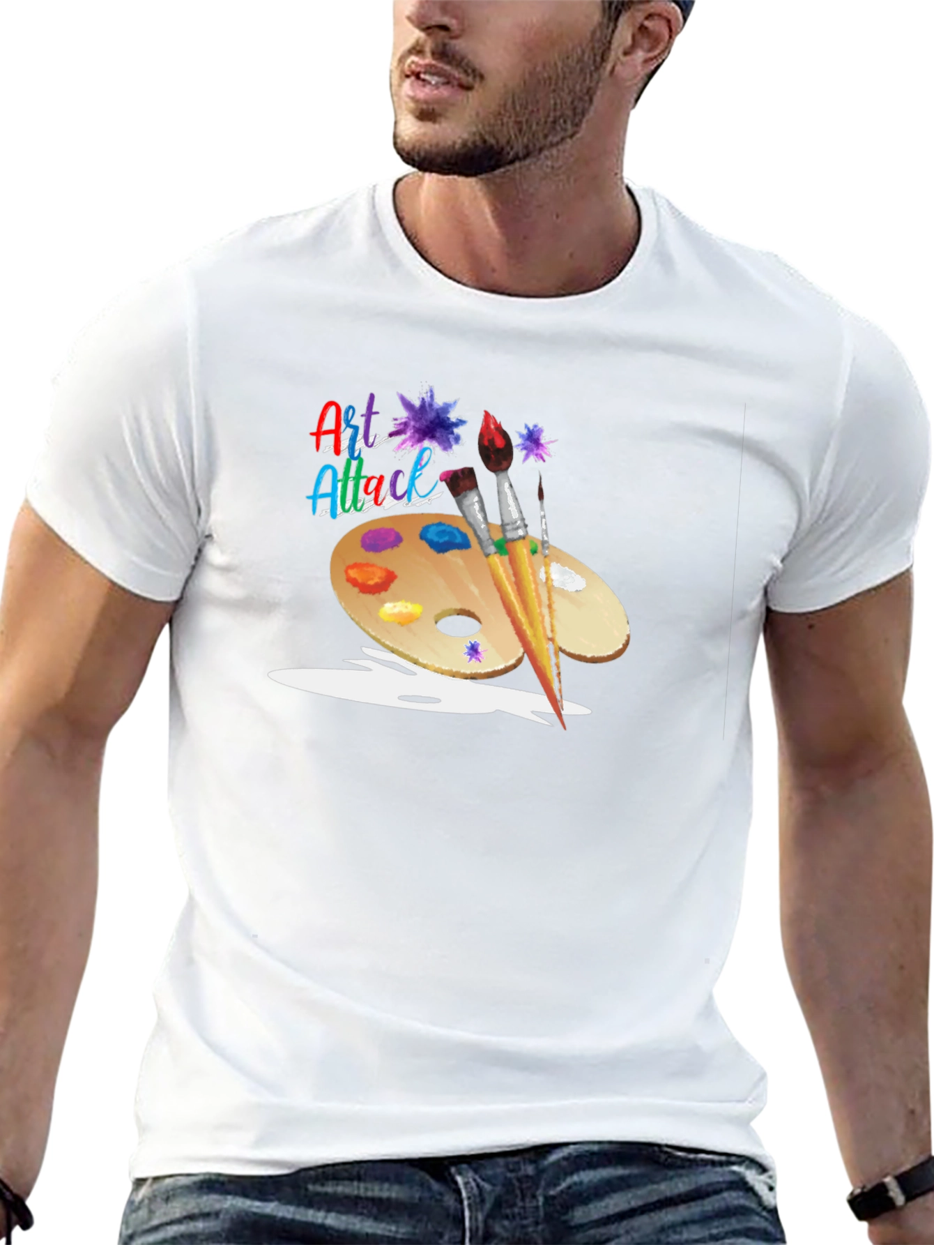 Art Attack Graphic Black T-Shirt