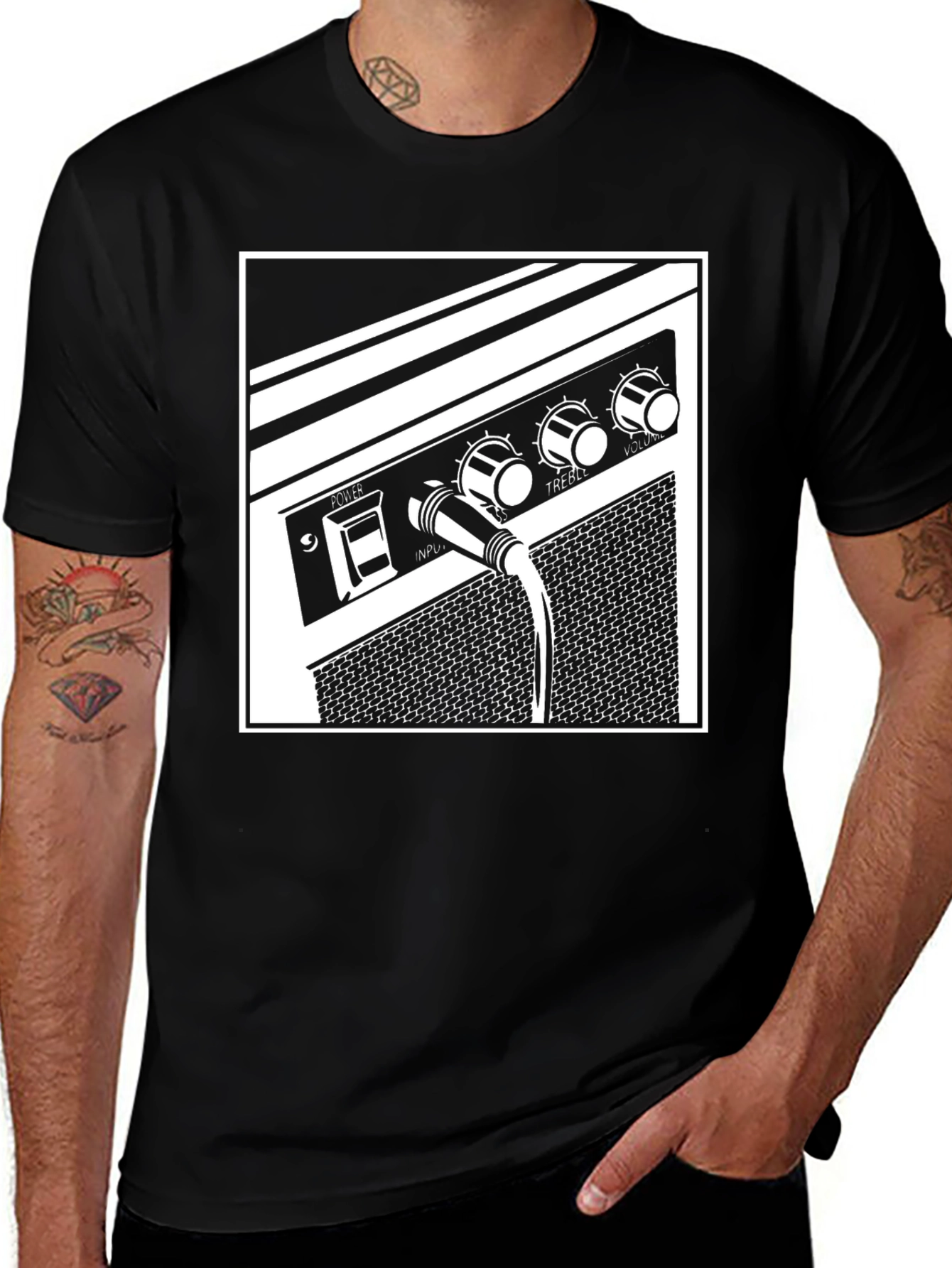 Amplifier Graphic Tee - Music Lovers Black T-Shirt