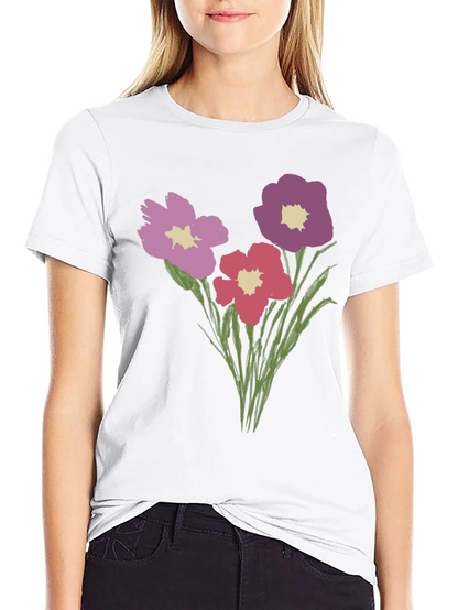 Floral Print Black T-Shirt - Stylish Casual Wear