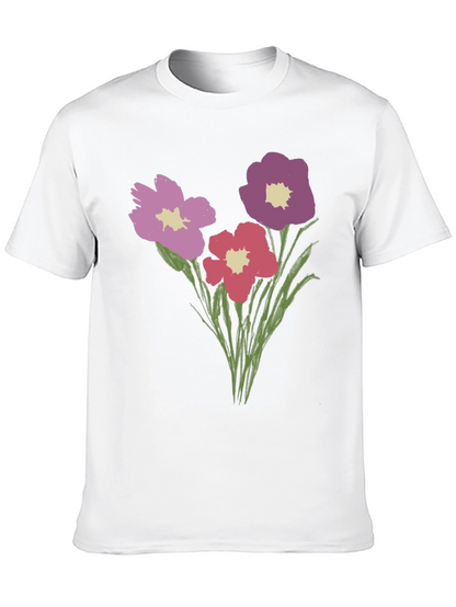 Floral Print Black T-Shirt - Stylish Casual Wear