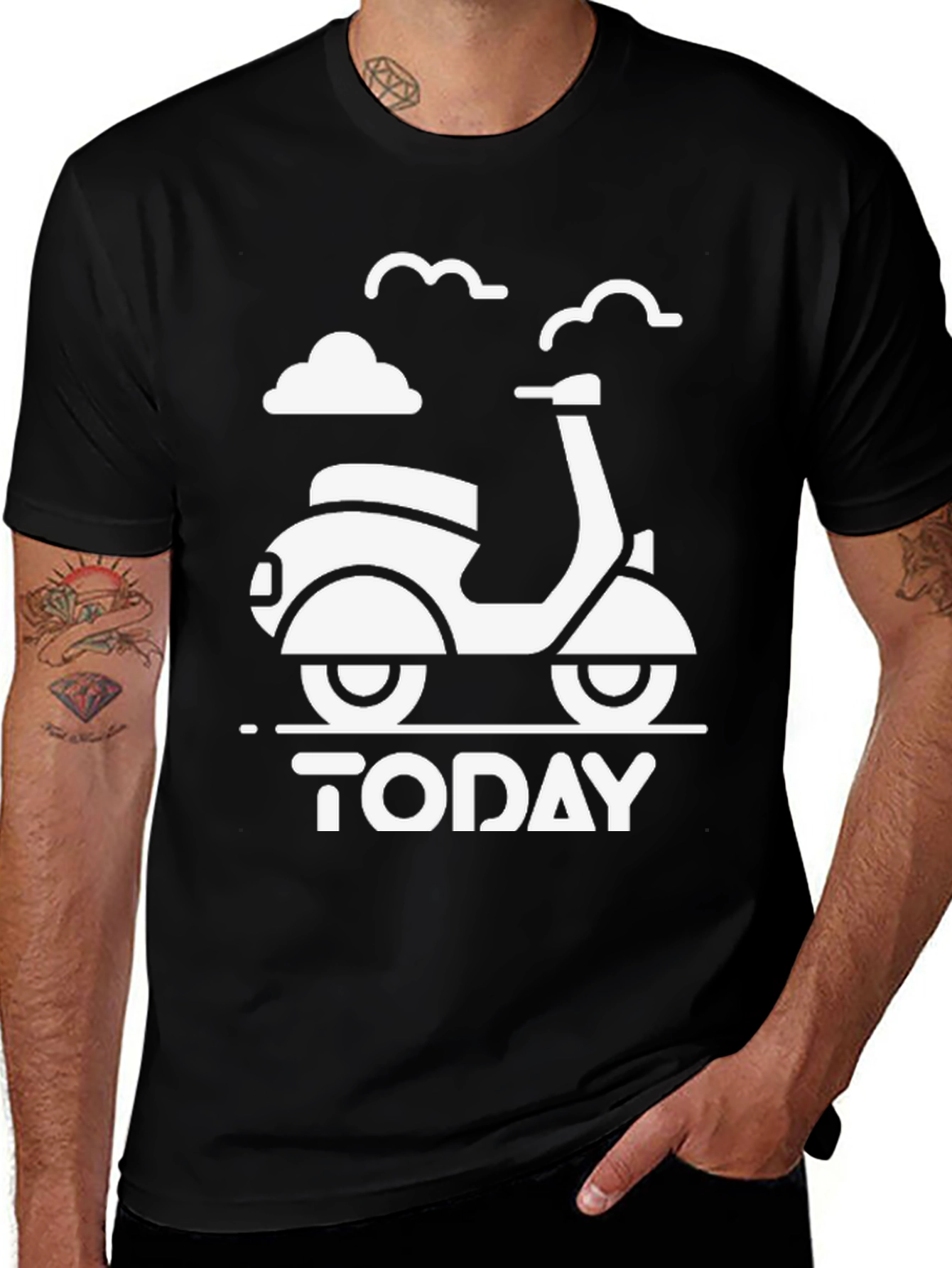Today Scooter Graphic Tee - Black Unisex T-Shirt