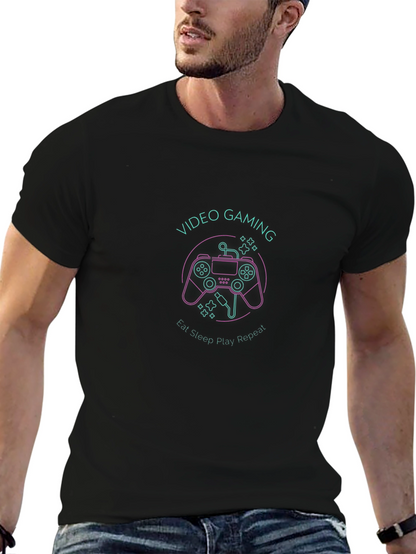 Video Gaming Eat Sleep Play Repeat Black T-Shirt