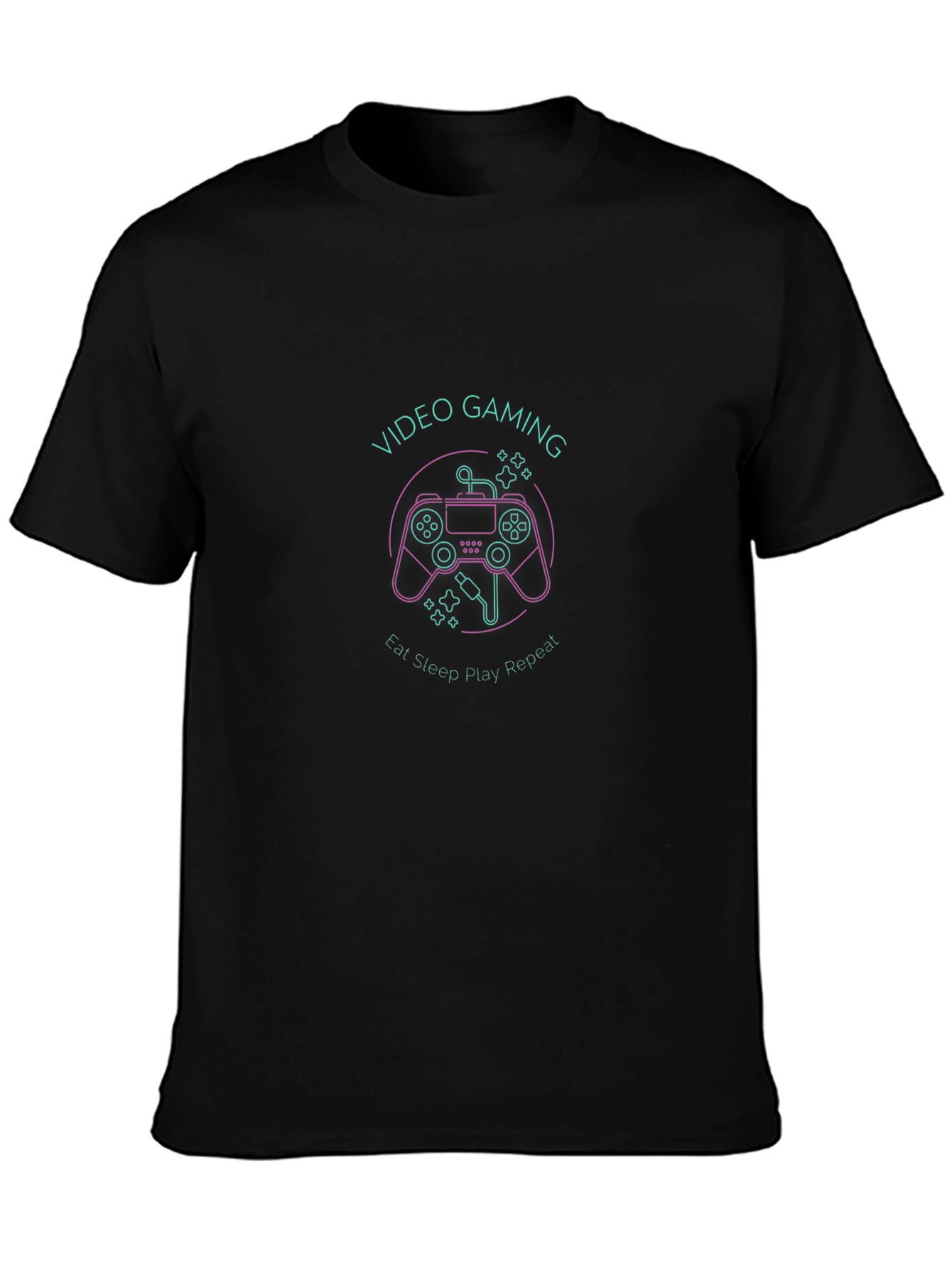 Video Gaming Eat Sleep Play Repeat Black T-Shirt