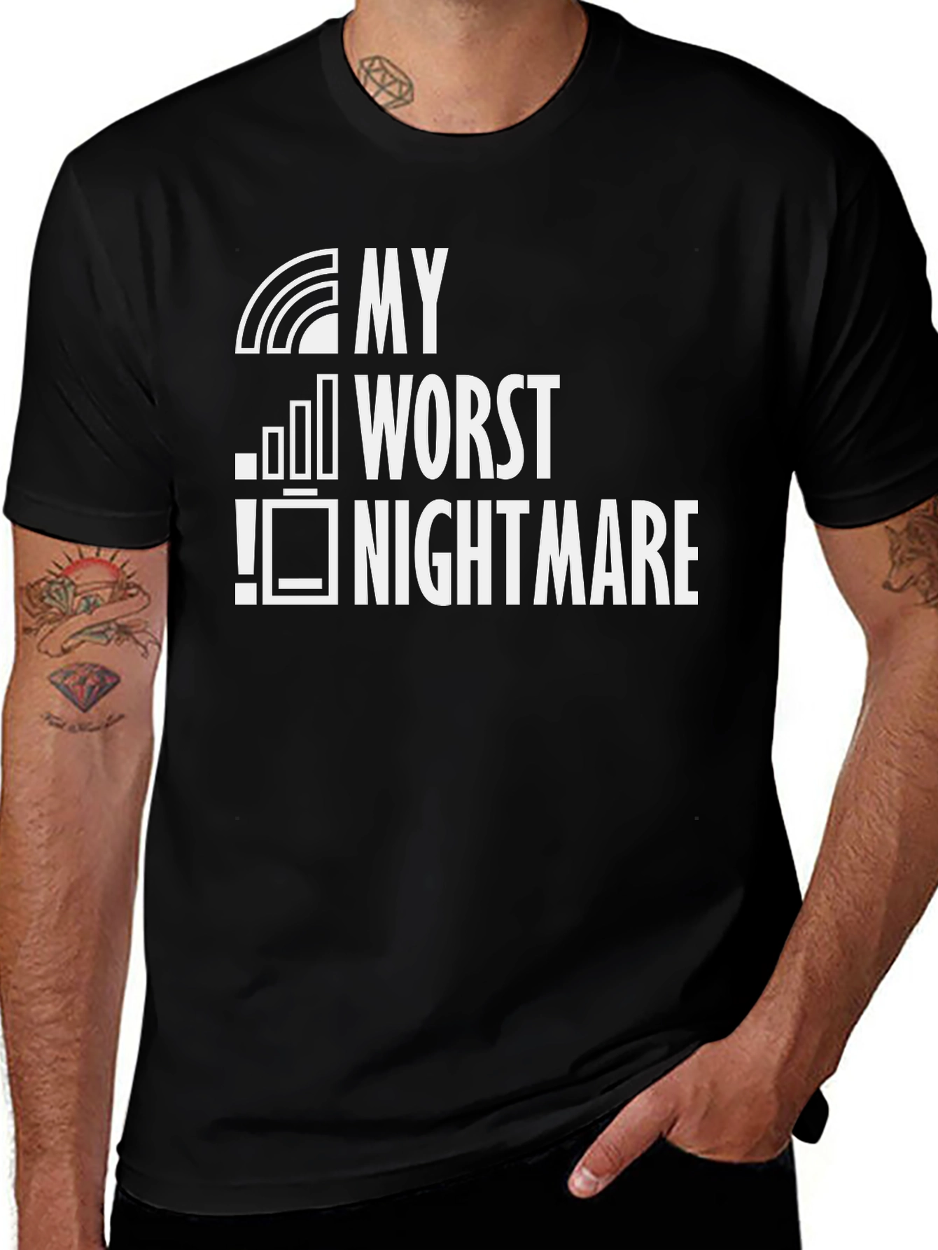 My Worst Nightmare Low Battery Black T-Shirt
