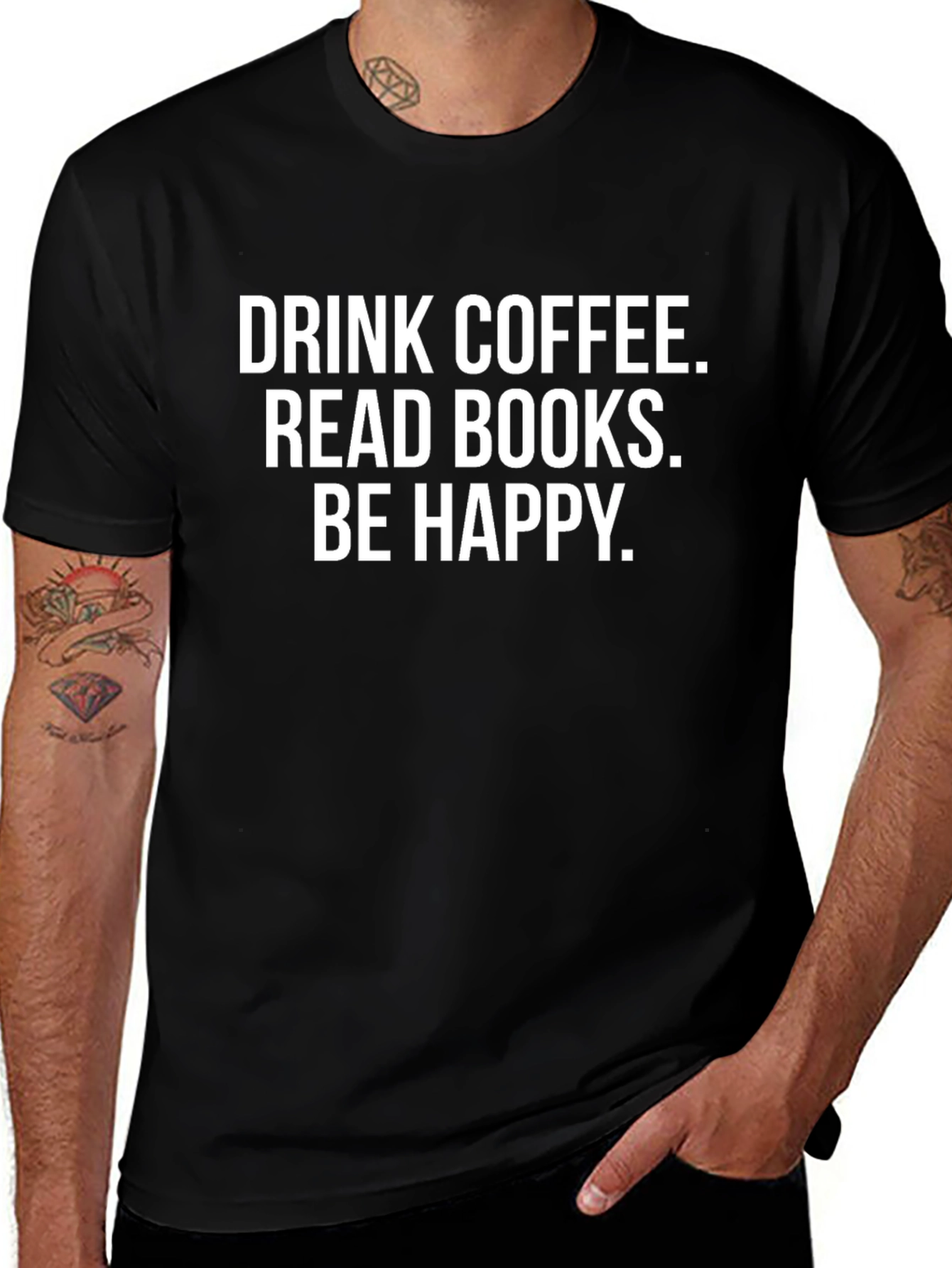 Drink Coffee Read Books Be Happy T-Shirt