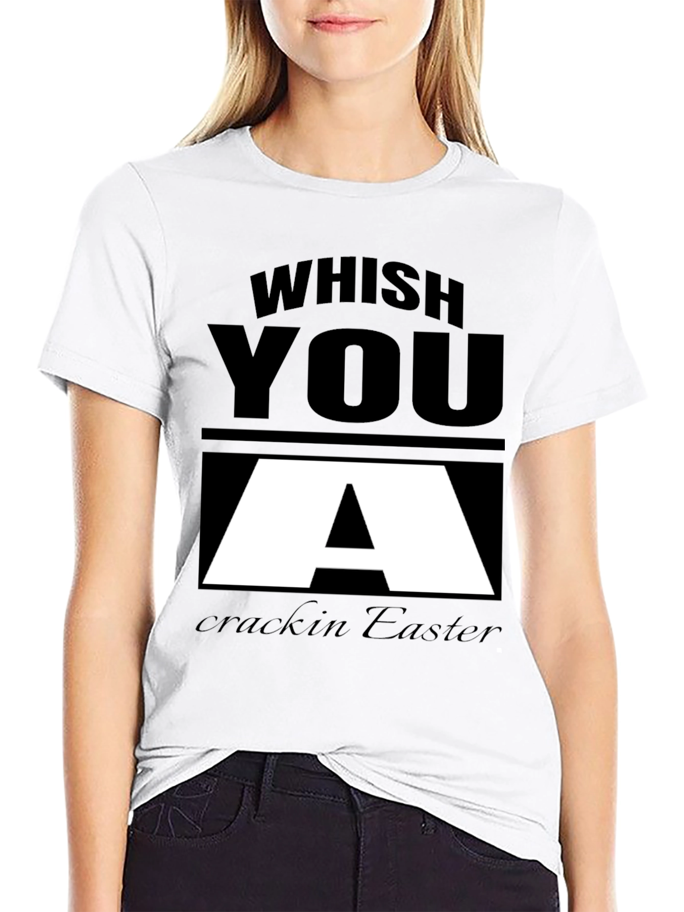 Whish You A Crackin Easter Black T-Shirt
