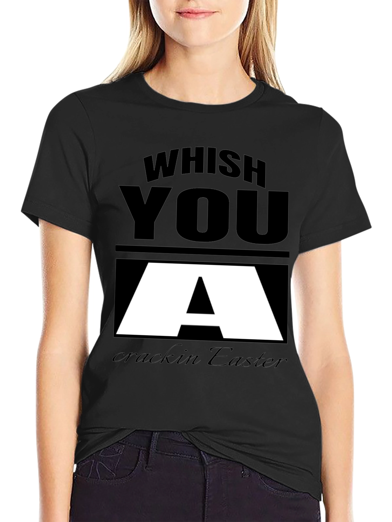 Whish You A Crackin Easter Black T-Shirt
