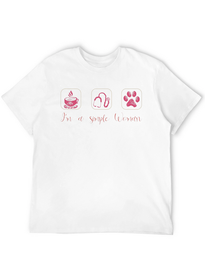 Simple Woman T-Shirt - Coffee Veterinary Pet Paw