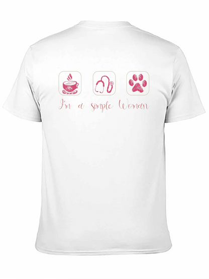 Simple Woman T-Shirt - Coffee Veterinary Pet Paw