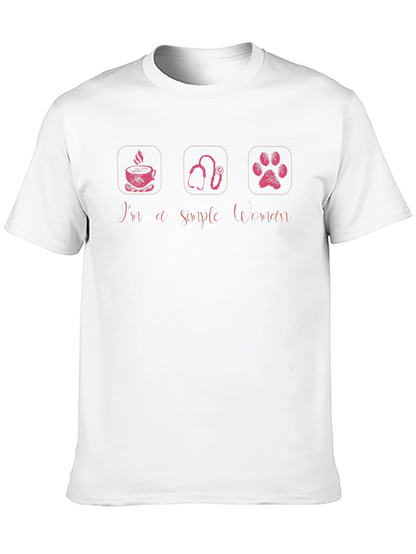 Simple Woman T-Shirt - Coffee Veterinary Pet Paw