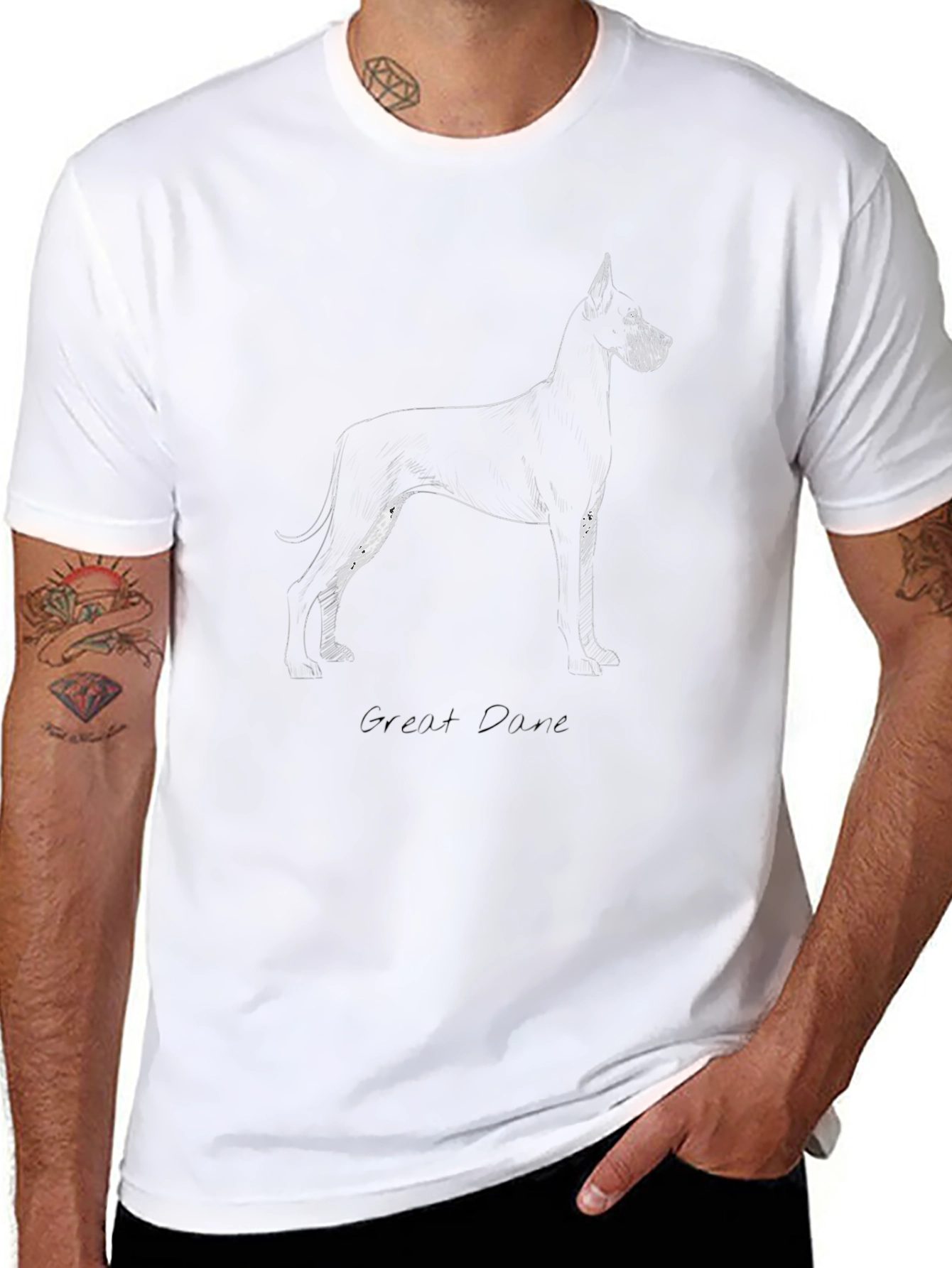Great Dane Sketch T-Shirt - Black