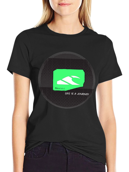 Miracle.C Life Journey Black Graphic Tee