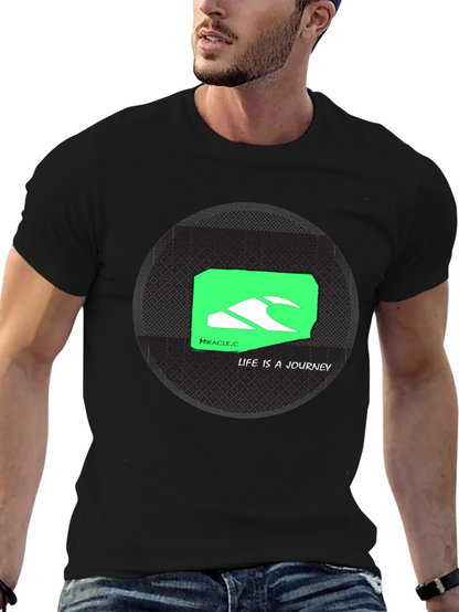 Miracle.C Life Journey Black Graphic Tee