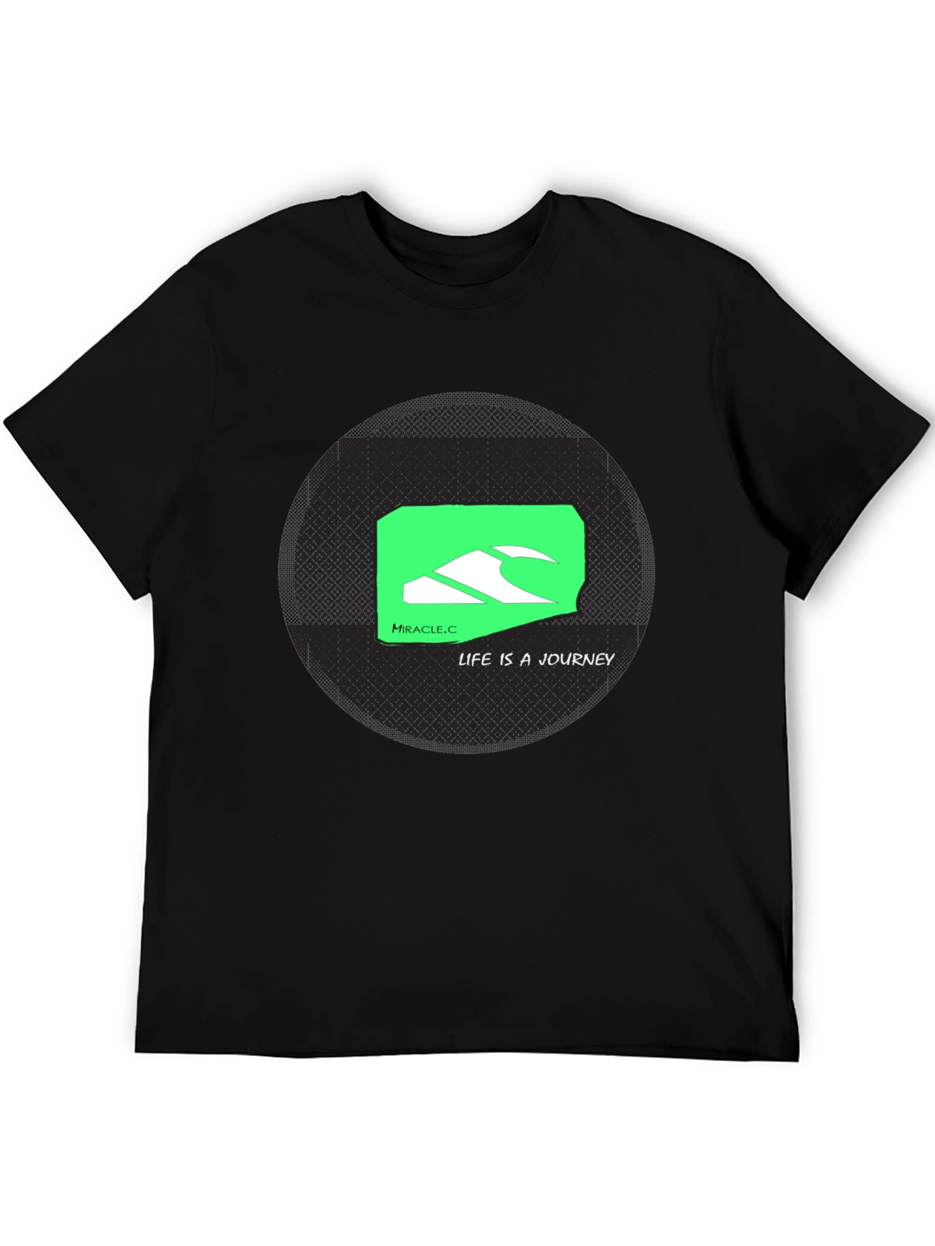 Miracle.C Life Journey Black Graphic Tee