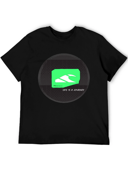 Miracle.C Life Journey Black Graphic Tee