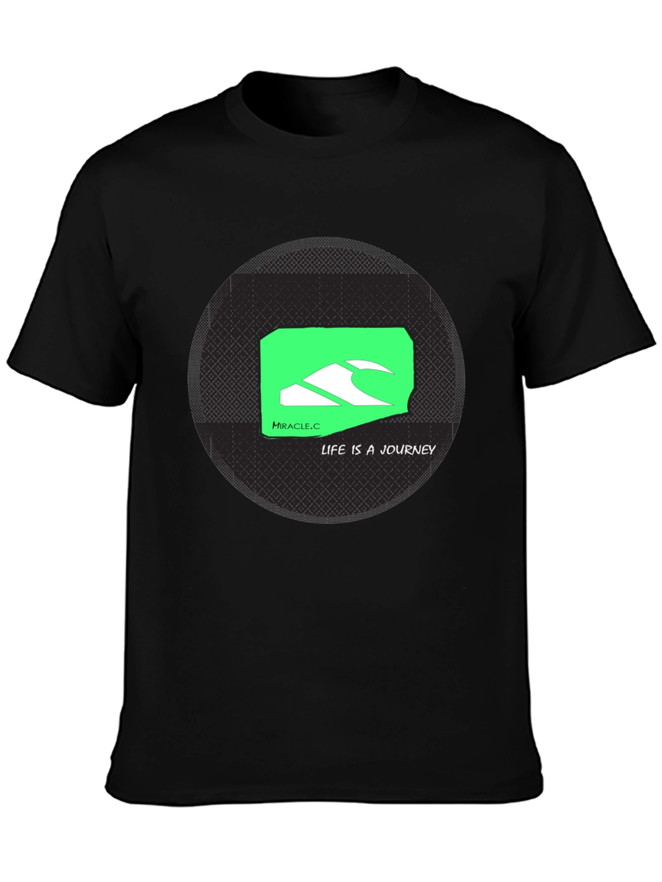 Miracle.C Life Journey Black Graphic Tee
