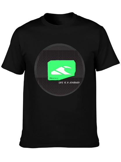 Miracle.C Life Journey Black Graphic Tee
