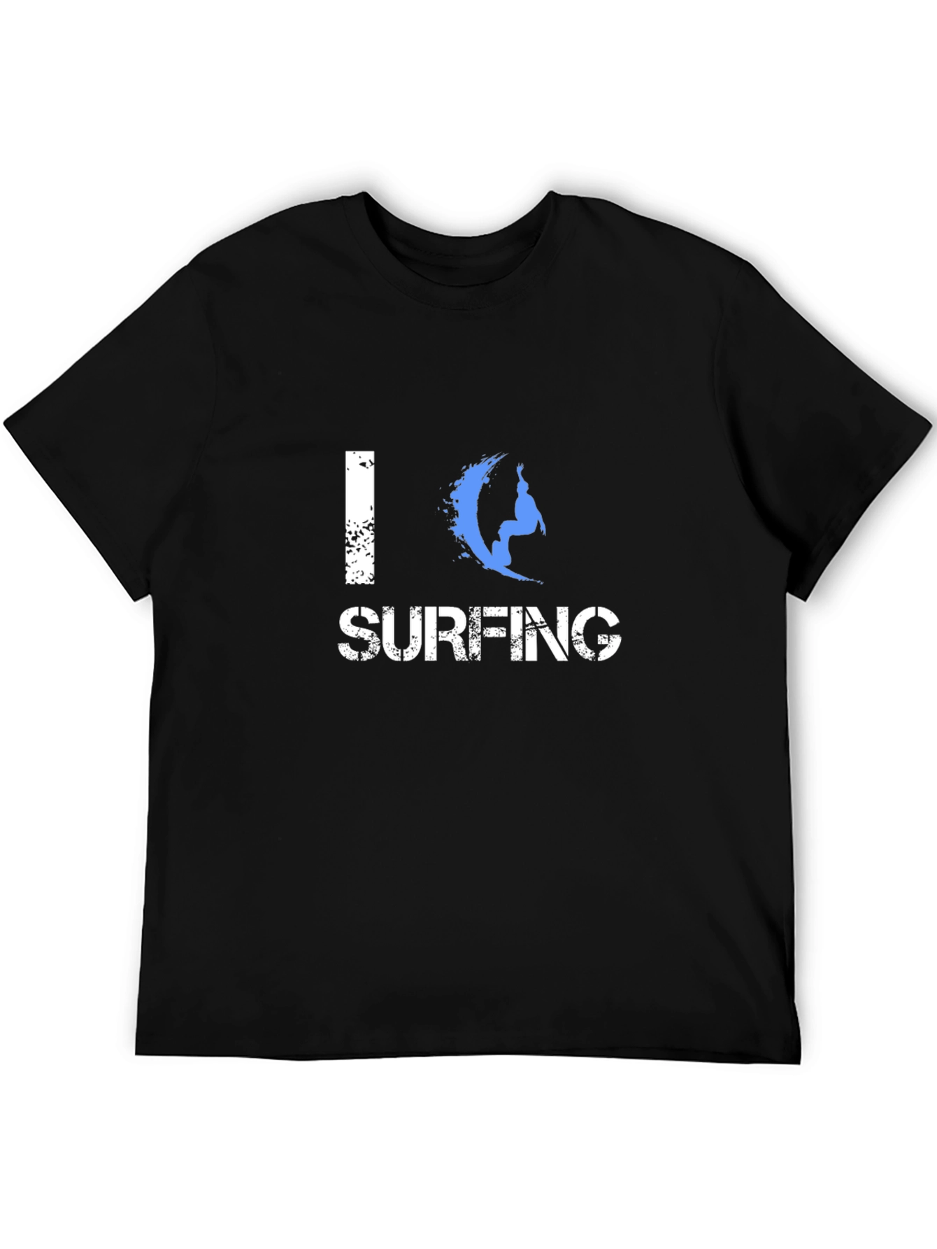 I Love Surfing Graphic Black T-Shirt