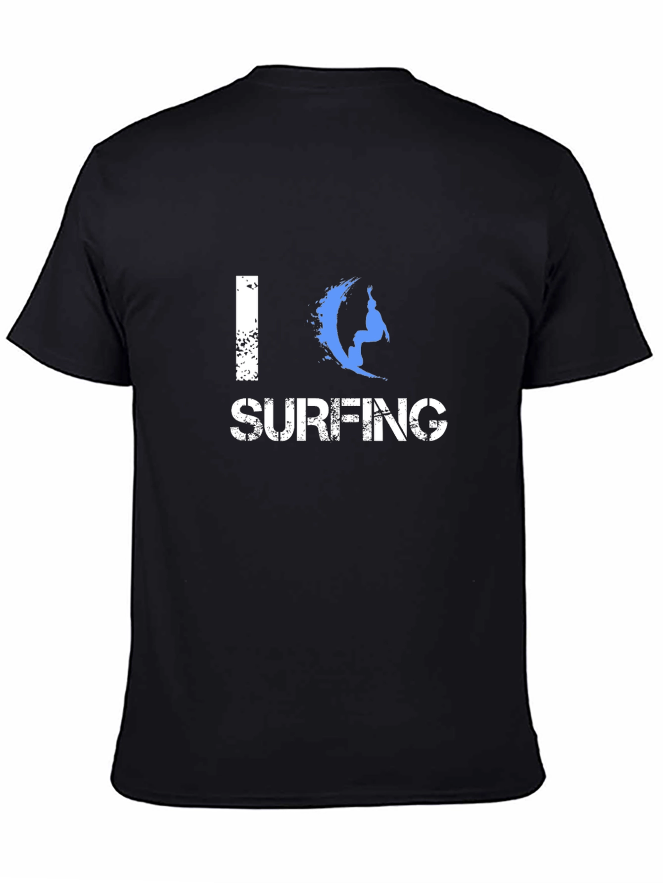 I Love Surfing Graphic Black T-Shirt