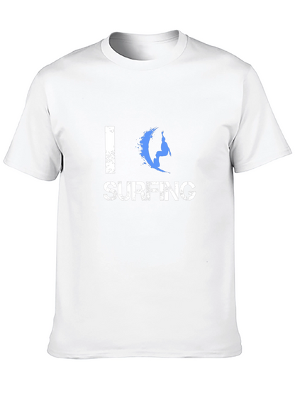 I Love Surfing Graphic Black T-Shirt